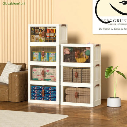 Foldable Storage Box with Wheels & Lid
