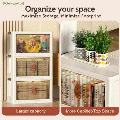 Foldable Storage Box with Wheels & Lid