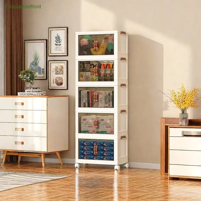 Foldable Storage Box with Wheels & Lid
